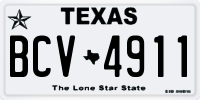 TX license plate BCV4911