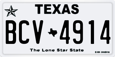TX license plate BCV4914