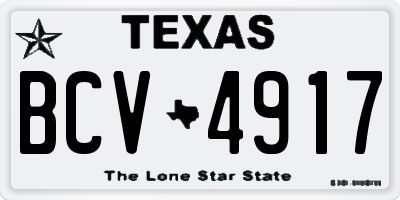 TX license plate BCV4917