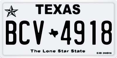 TX license plate BCV4918