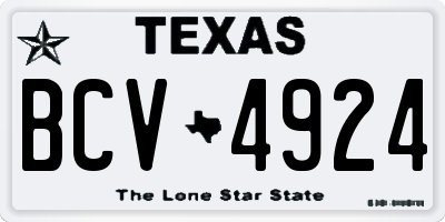 TX license plate BCV4924