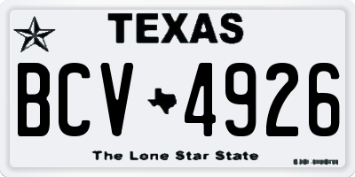 TX license plate BCV4926