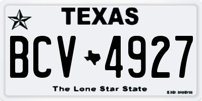 TX license plate BCV4927