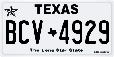 TX license plate BCV4929