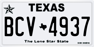 TX license plate BCV4937
