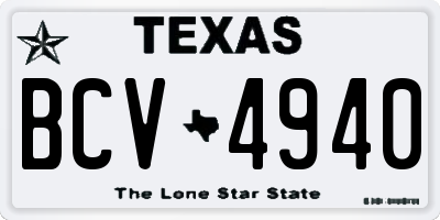 TX license plate BCV4940