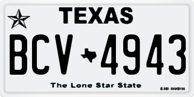 TX license plate BCV4943