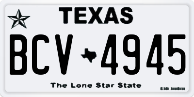 TX license plate BCV4945