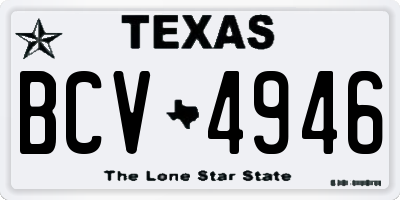 TX license plate BCV4946