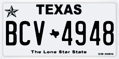 TX license plate BCV4948