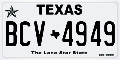 TX license plate BCV4949