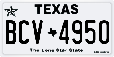 TX license plate BCV4950