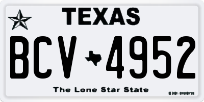 TX license plate BCV4952