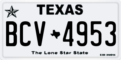 TX license plate BCV4953