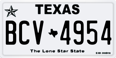TX license plate BCV4954