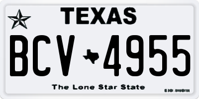 TX license plate BCV4955