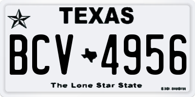 TX license plate BCV4956