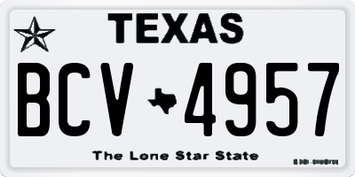 TX license plate BCV4957