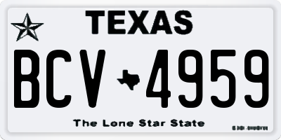 TX license plate BCV4959