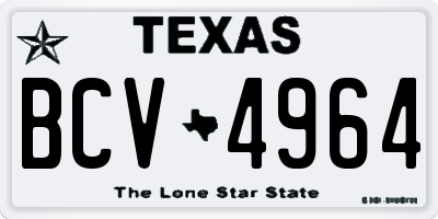 TX license plate BCV4964