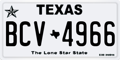 TX license plate BCV4966
