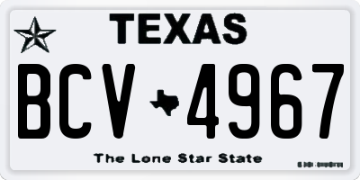 TX license plate BCV4967