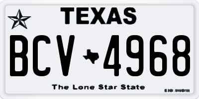 TX license plate BCV4968