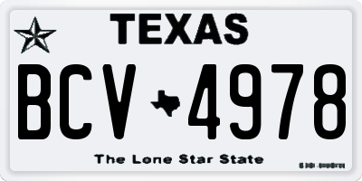 TX license plate BCV4978