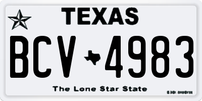 TX license plate BCV4983