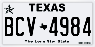TX license plate BCV4984