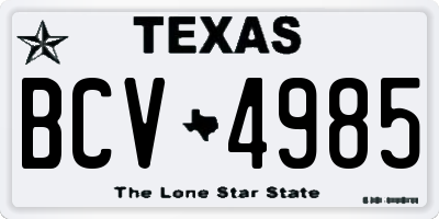 TX license plate BCV4985