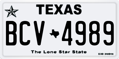 TX license plate BCV4989