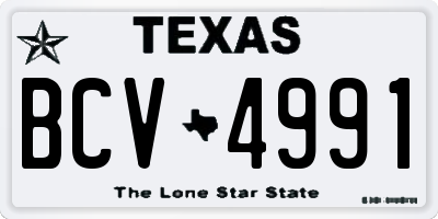 TX license plate BCV4991