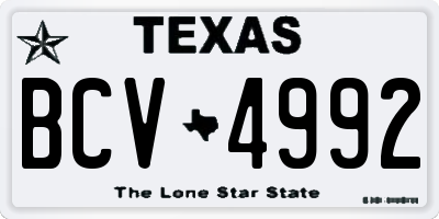 TX license plate BCV4992