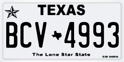 TX license plate BCV4993