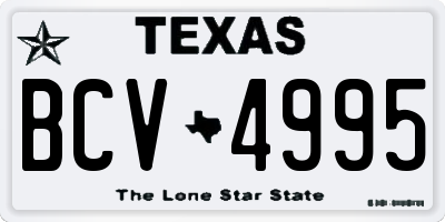 TX license plate BCV4995