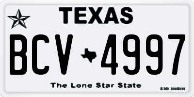 TX license plate BCV4997