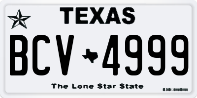 TX license plate BCV4999