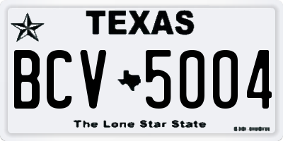 TX license plate BCV5004