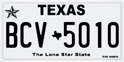 TX license plate BCV5010
