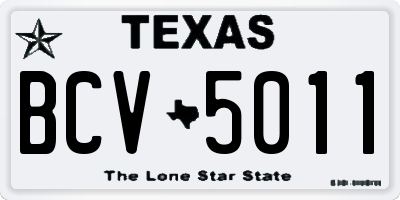 TX license plate BCV5011