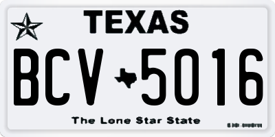 TX license plate BCV5016