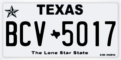 TX license plate BCV5017
