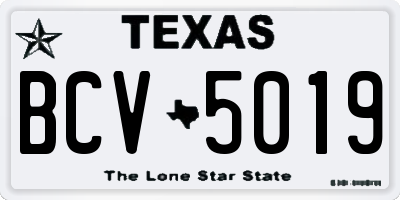 TX license plate BCV5019