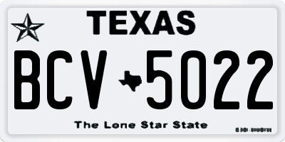 TX license plate BCV5022