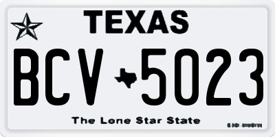 TX license plate BCV5023