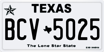TX license plate BCV5025