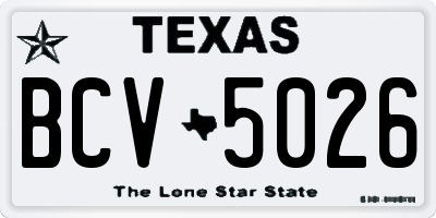 TX license plate BCV5026