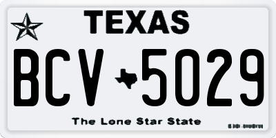TX license plate BCV5029