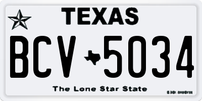 TX license plate BCV5034